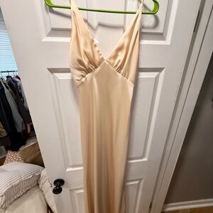 Billy J Elegant Cream Satin Wedding Dress